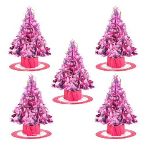5Pc Christmas Tree ornaments Pop Up Card - cards