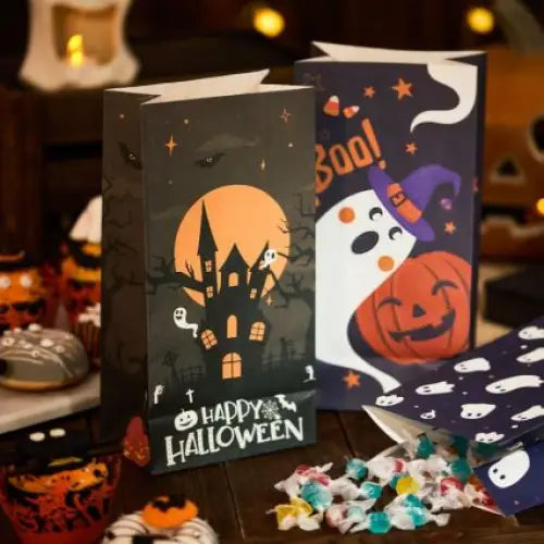 8PCS Halloween Paper Bag - cards