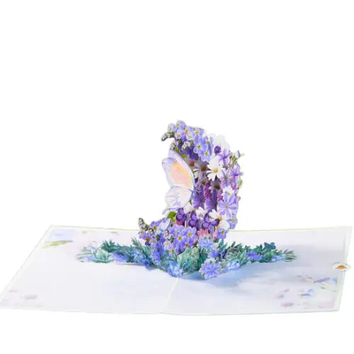 Crescent Butterfly Flowers Greeting Card - cards