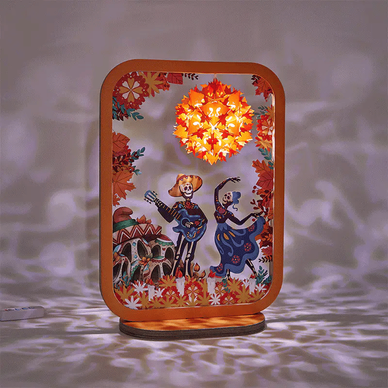Day of the Dead Musical 3D Paper Carving Night Lights -