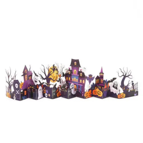 Eerie Halloween Village Long Card - cards