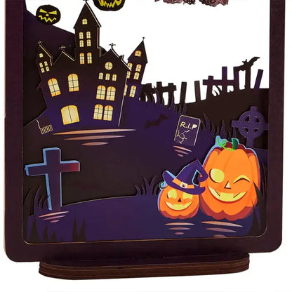Halloween Ghost 3D Paper Carving Night Lights - cards