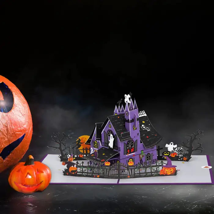 Halloween Haunted House 3D Pop-Up Card - cards