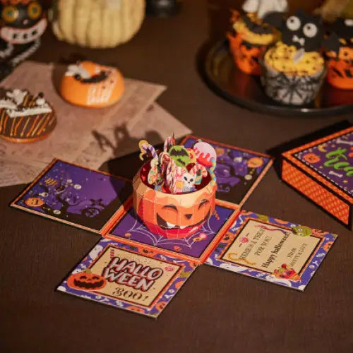 Halloween Pumkpin Exploding Box - cards