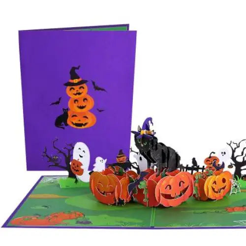 Halloween Witch Cat Pop-Up Card - cards