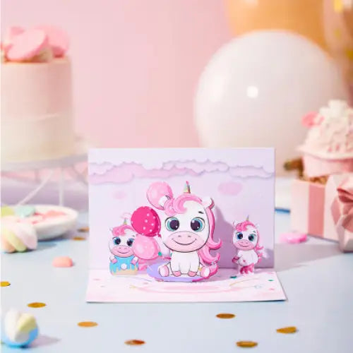 Happy Birthday Unicorn Pop up Card - cards