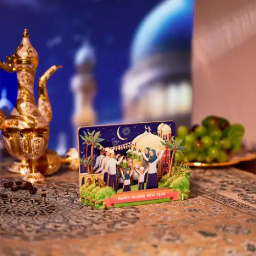 Happy Muslim New Year 3D Painting - cards