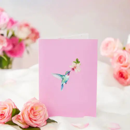 Hibicus Hummingbird Pop-Up Card - Flower