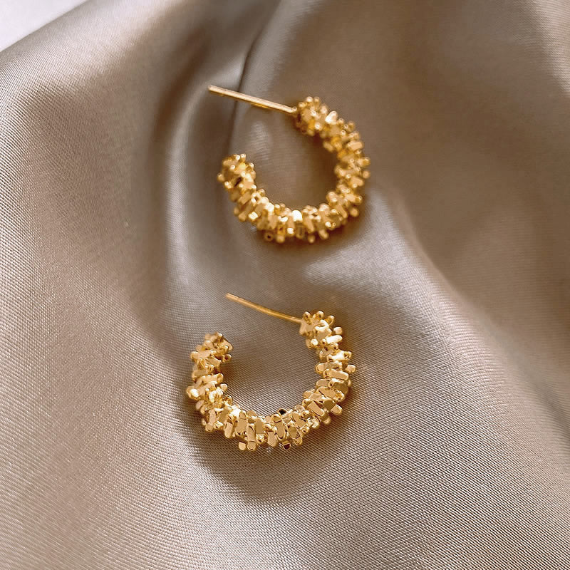 C-shaped Semicircular Earrings
