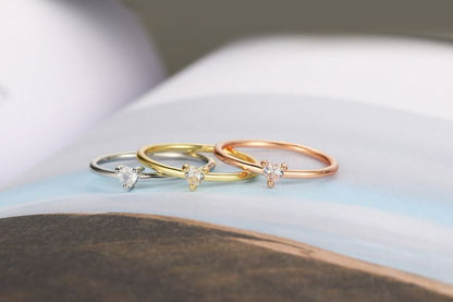 Simple Fashion Heart-Shaped Thin Rings For Women