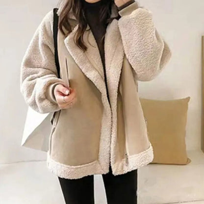 Lamb Fleece Motorcycle Jacket