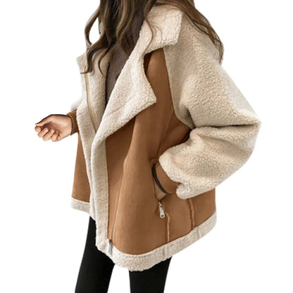 Lamb Fleece Motorcycle Jacket